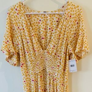 Free People Ivory Floral Maxi Dress- size M